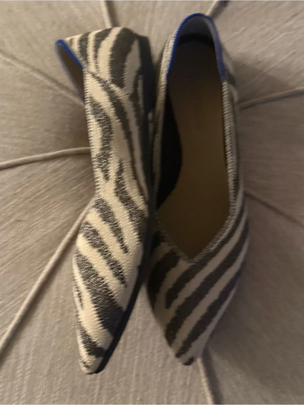 Rothys Womens The Point Flat Black Zebra Size 8 M